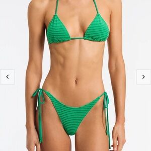 triangl swimwear Green terry toweling bikini set Top S, Bottoms M